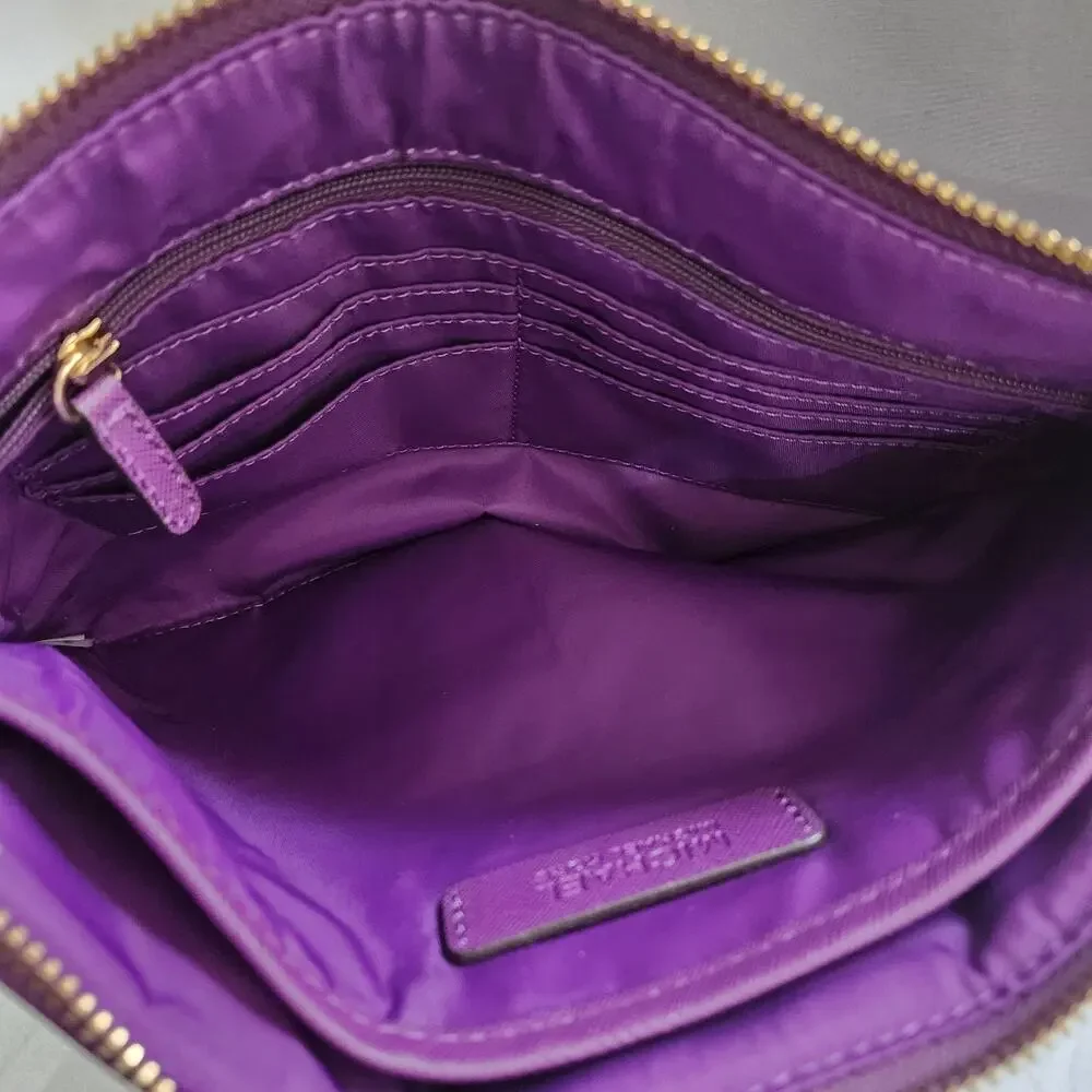 Michael Kors Kieran Women's Purple Quilted Clutch Large Wristlet